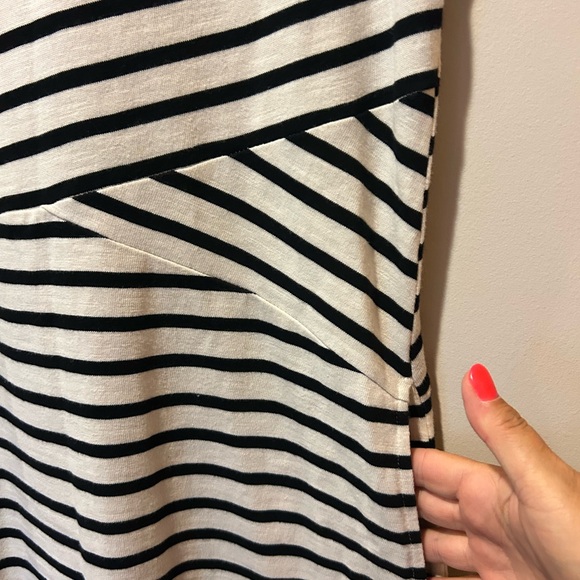 Talbots Petites Striped Sleevless Sheath 100%‎ Cotton Dress Size SP Pockets - Picture 2 of 5
